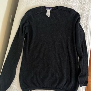 Patagonia cashmere sweater in charcoal.